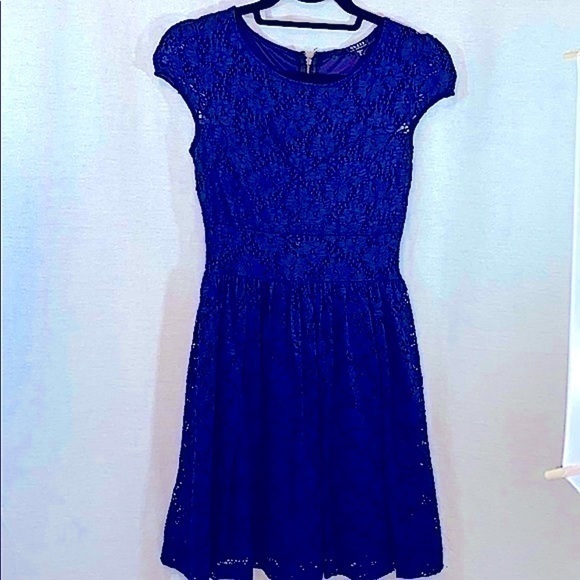 UEC Indigo blue Guess lace dress fit n flare small - Picture 1 of 8